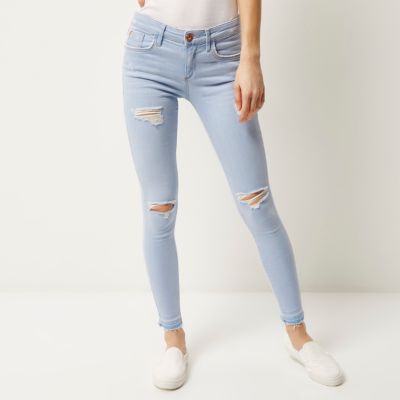 Light wash ripped Amelie super skinny jeans